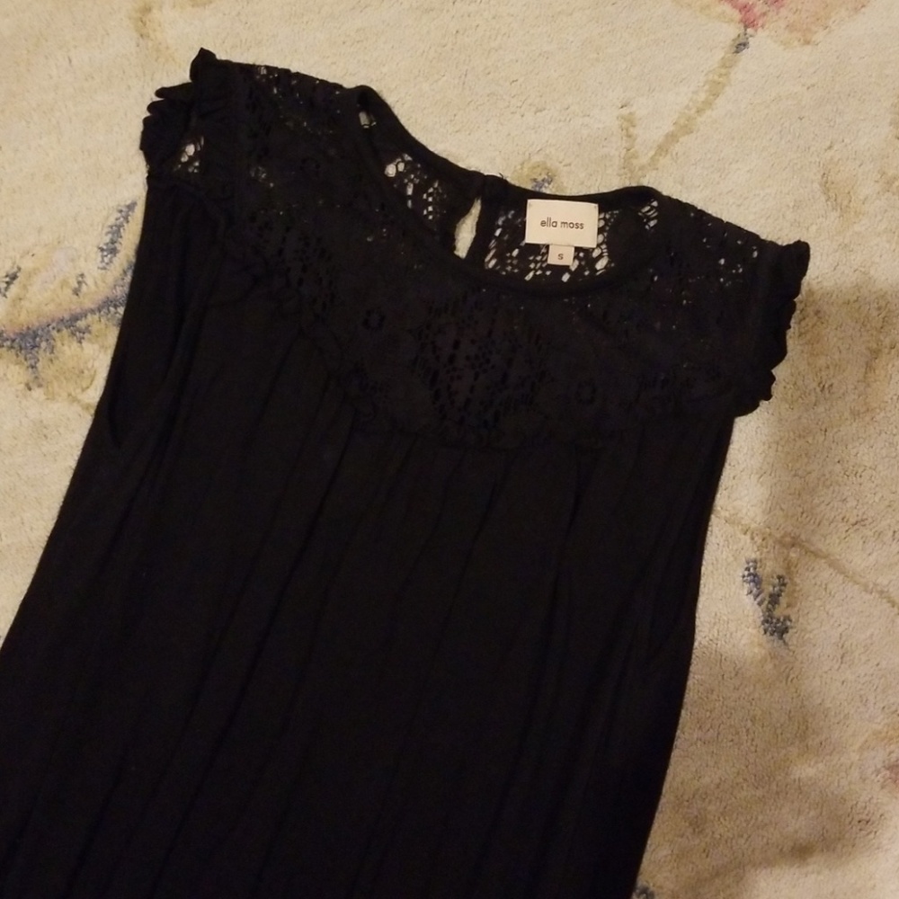 Ella moss black lace midi dress small